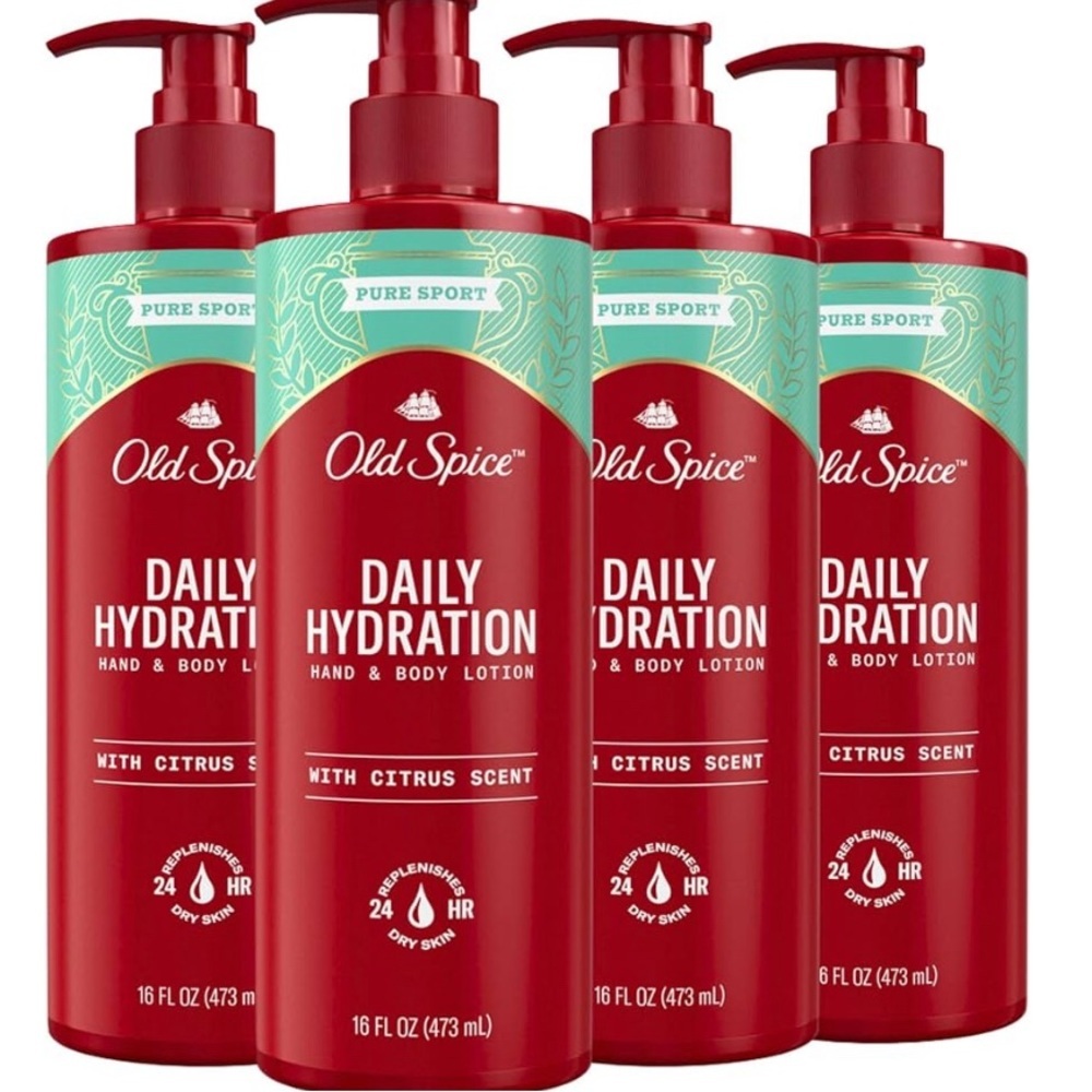 4 PACK BODY LOTION FOR MEN Pure Sport- Old Spice. NWT/New in Box